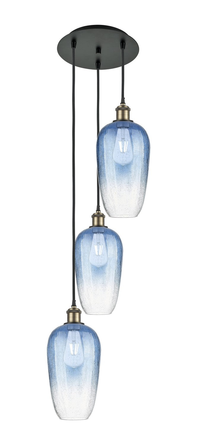 Innovations 113B-3P-BAB-G484-7SB Three Light Pendant, Black Antique Brass