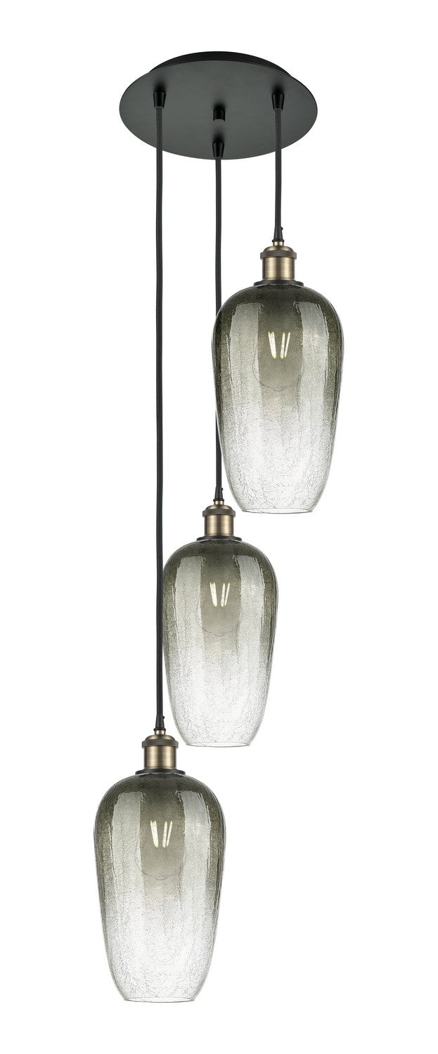 Innovations 113B-3P-BAB-G484-7SL Three Light Pendant, Black Antique Brass