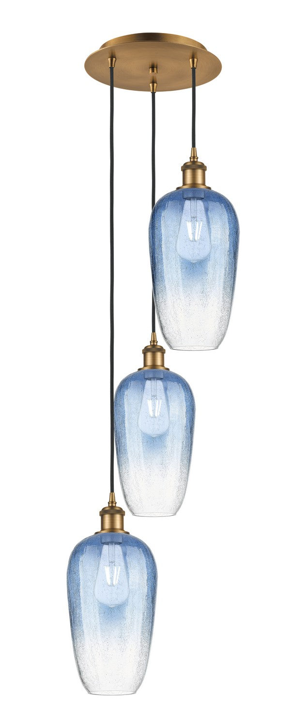 Innovations 113B-3P-BB-G484-7SB Three Light Pendant, Brushed Brass