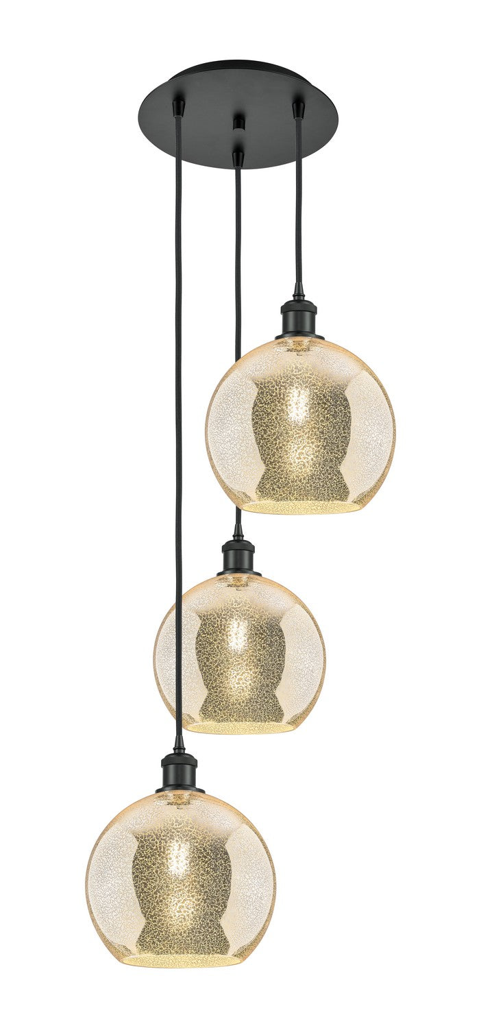 Innovations 113B-3P-BK-G128-10 Three Light Pendant, Matte Black