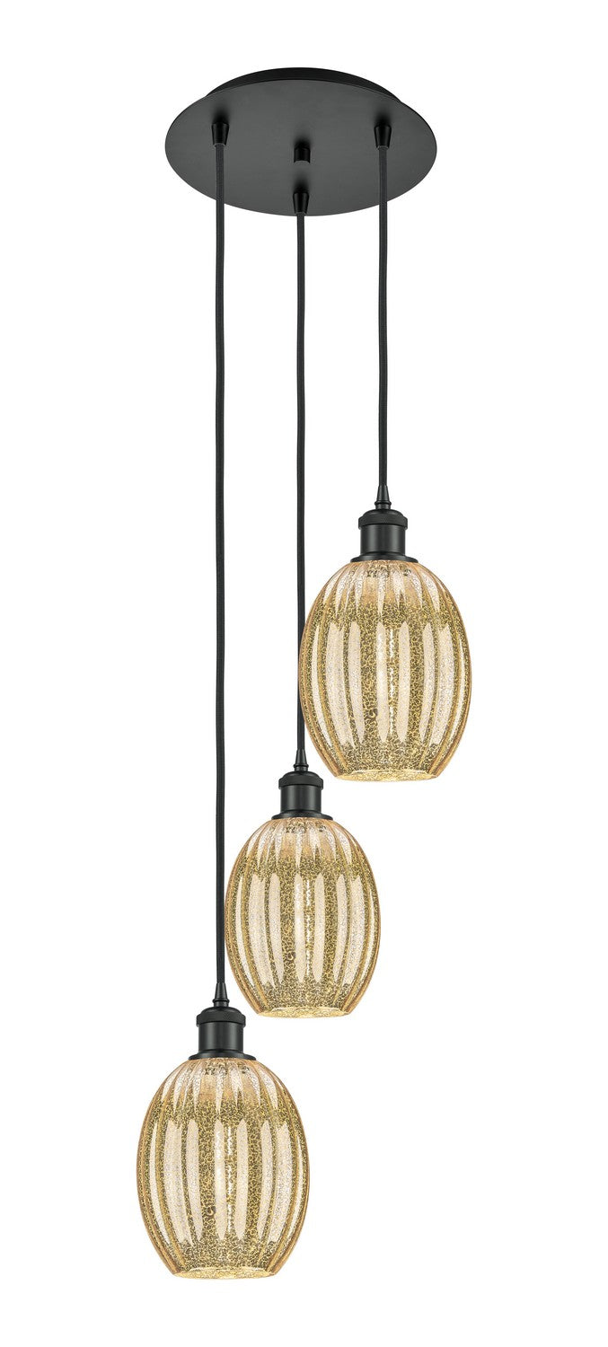Innovations 113B-3P-BK-G459-6ME Three Light Pendant, Matte Black