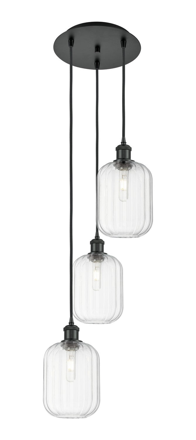 Innovations 113B-3P-BK-G460-7CL Three Light Pendant, Matte Black
