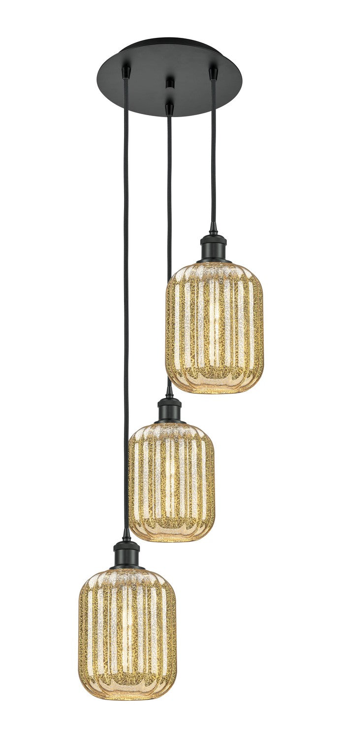 Innovations 113B-3P-BK-G460-7ME Three Light Pendant, Matte Black