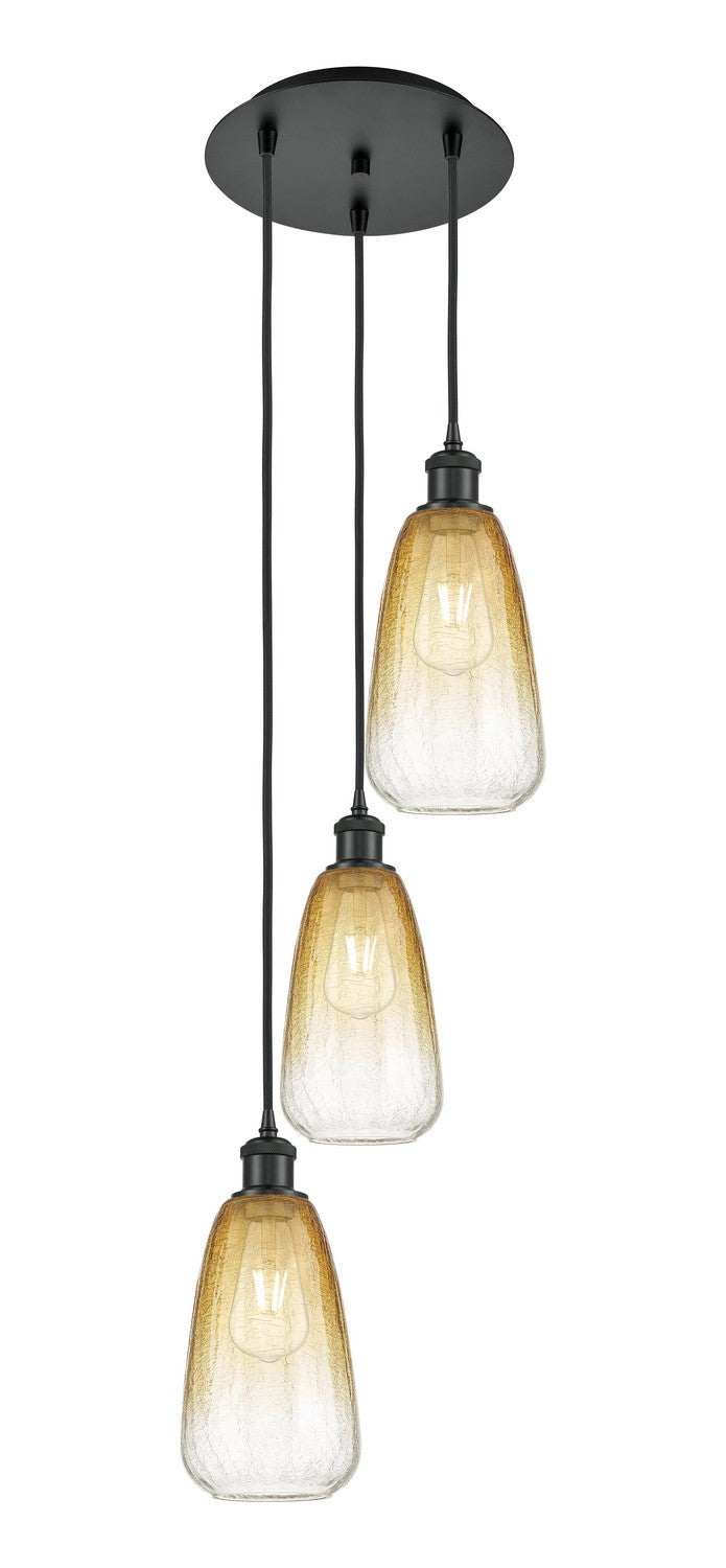 Innovations 113B-3P-BK-G480-6AM Three Light Pendant, Matte Black