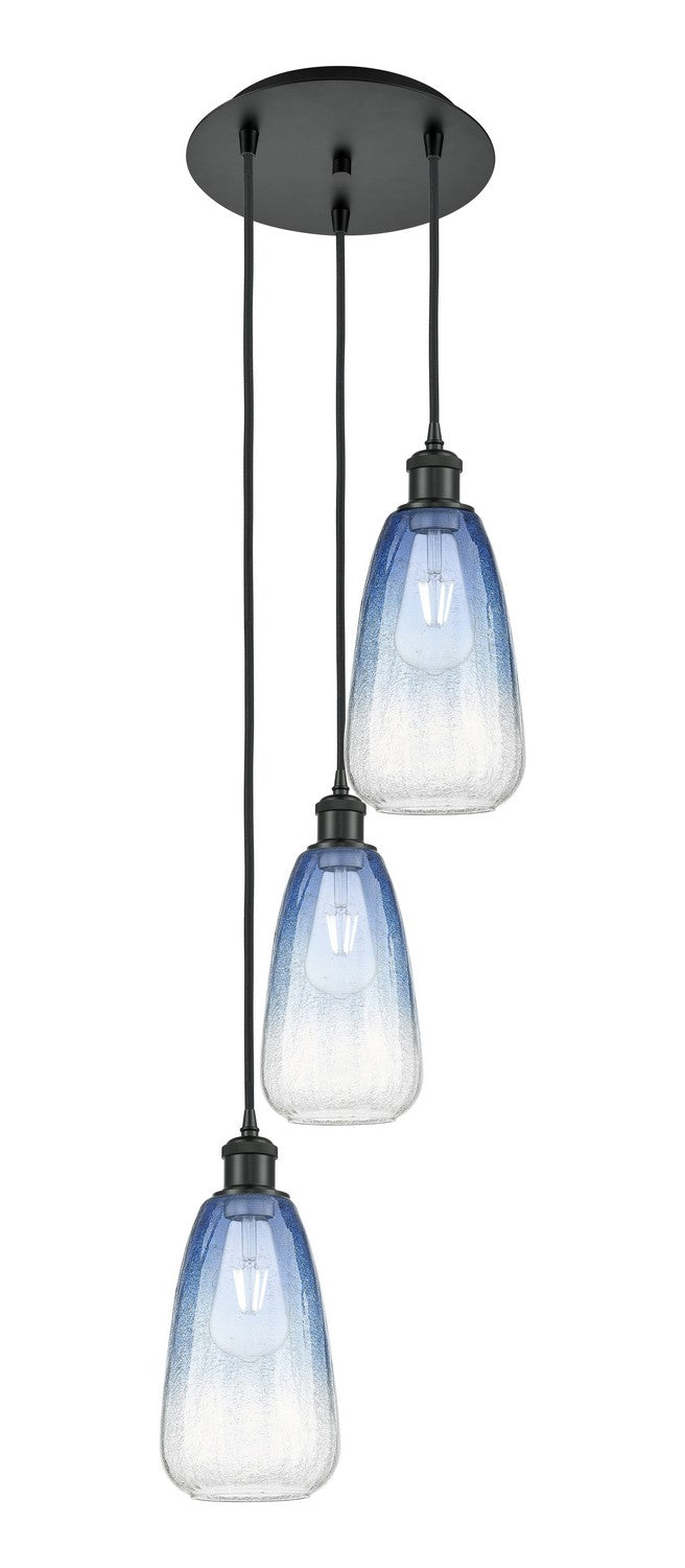 Innovations 113B-3P-BK-G480-6SB Three Light Pendant, Matte Black