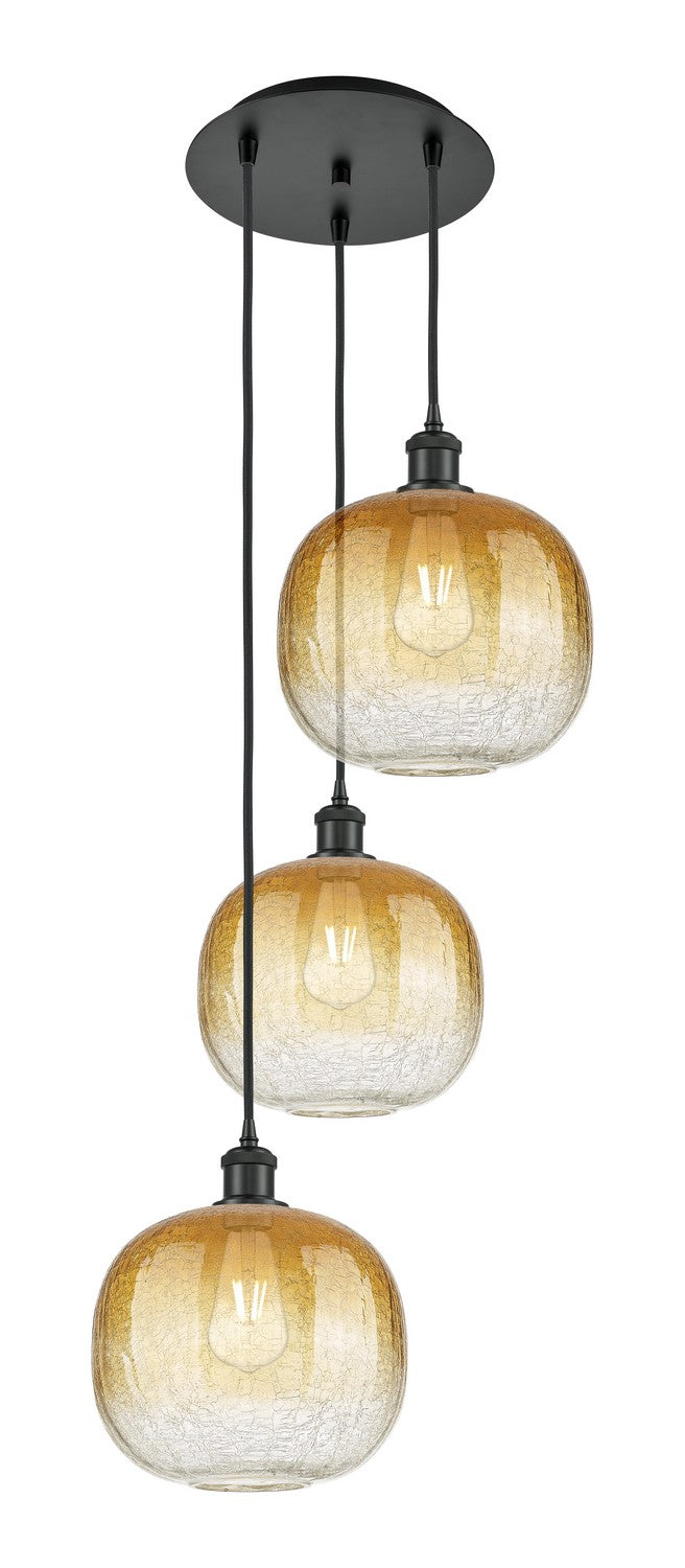 Innovations 113B-3P-BK-G481-10AM Three Light Pendant, Matte Black