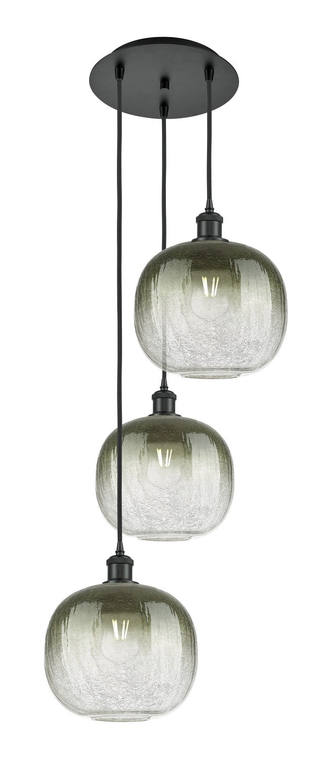 Innovations 113B-3P-BK-G481-10SL Three Light Pendant, Matte Black