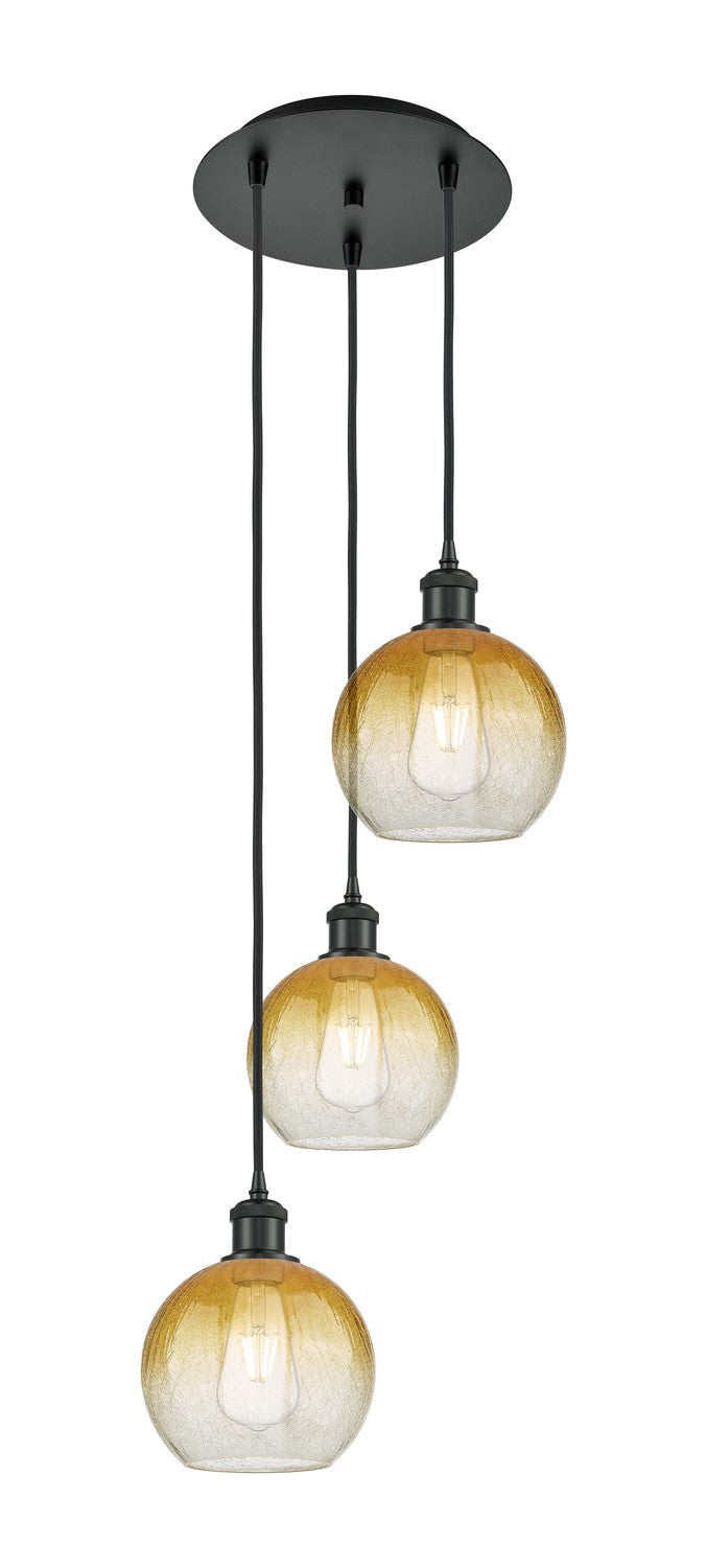 Innovations 113B-3P-BK-G483-8AM Three Light Pendant, Matte Black