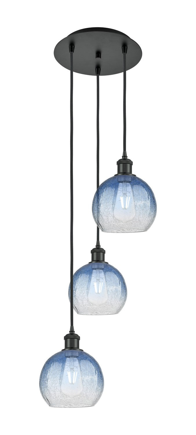Innovations 113B-3P-BK-G483-8SB Three Light Pendant, Matte Black