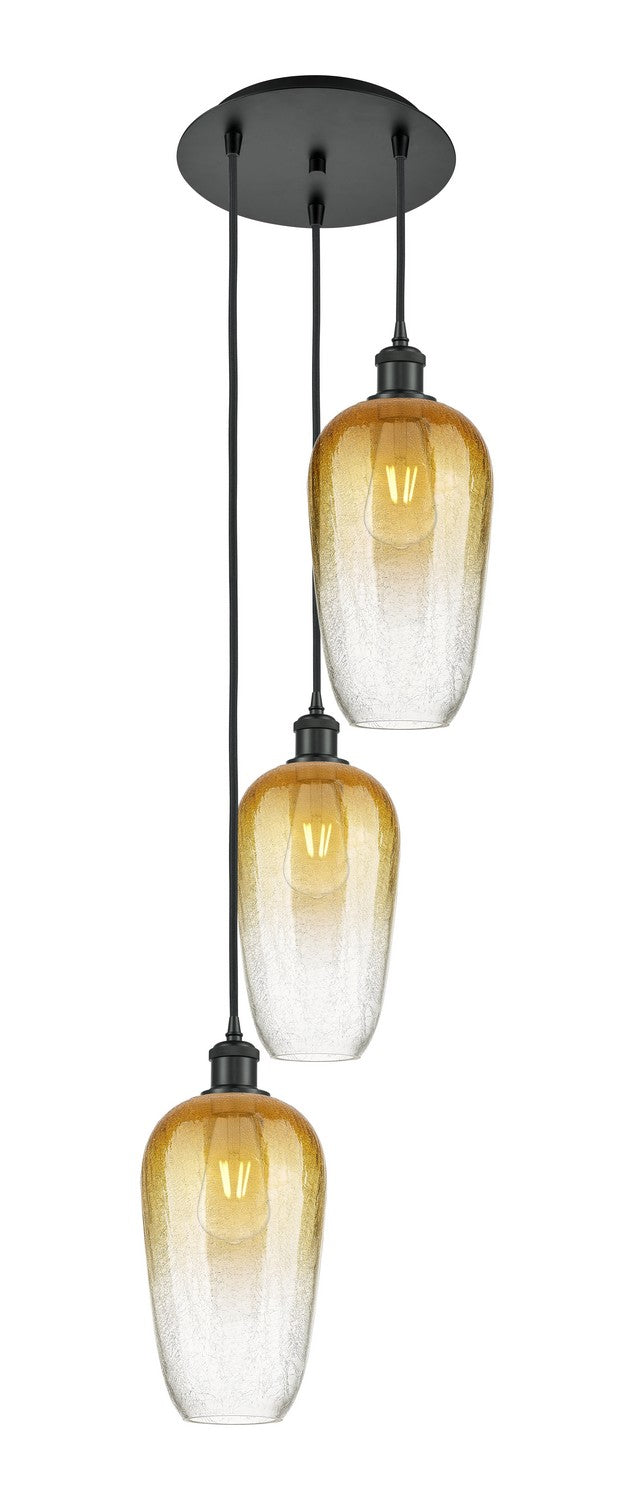 Innovations 113B-3P-BK-G484-7AM Three Light Pendant, Matte Black