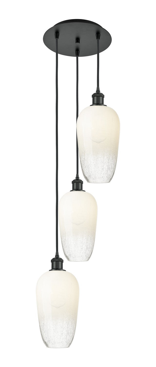 Innovations 113B-3P-BK-G484-7OP Three Light Pendant, Matte Black