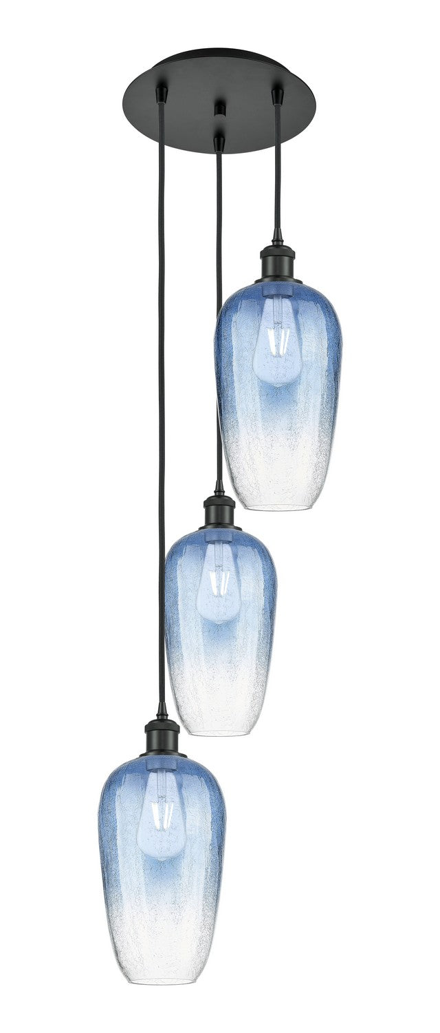 Innovations 113B-3P-BK-G484-7SB Three Light Pendant, Matte Black