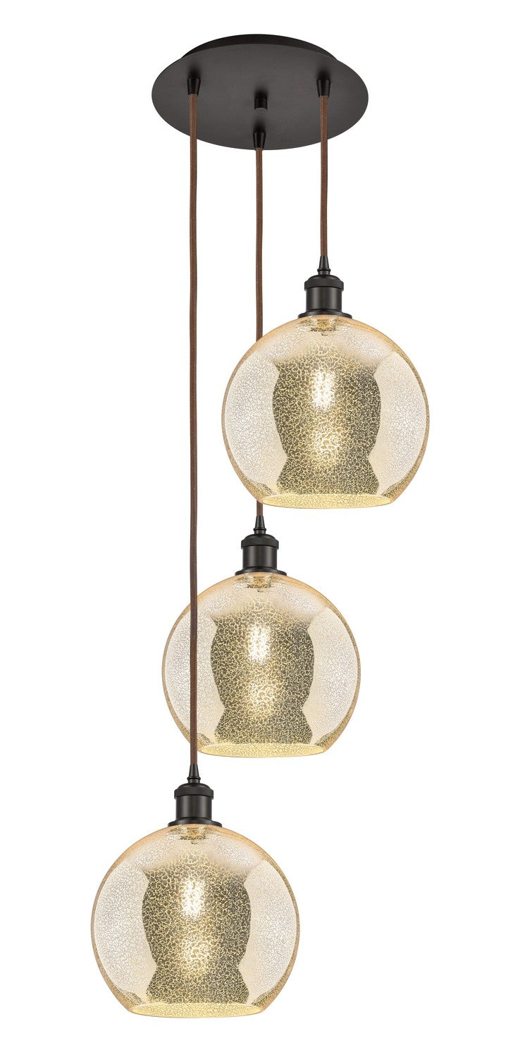 Innovations 113B-3P-OB-G128-10 Three Light Pendant, Oil Rubbed Bronze