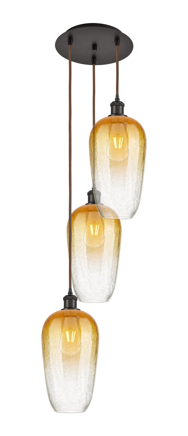 Innovations 113B-3P-OB-G484-7AM Three Light Pendant, Oil Rubbed Bronze