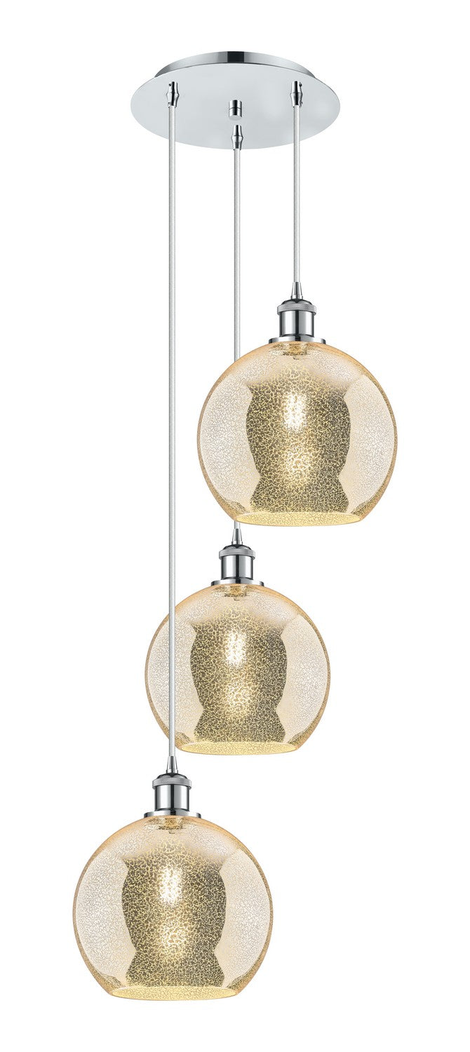 Innovations 113B-3P-PC-G128-10 Three Light Pendant, Polished Chrome