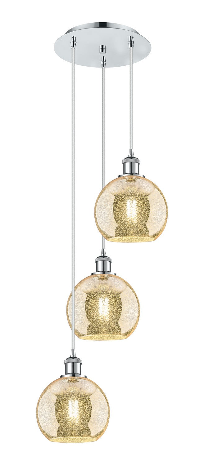 Innovations 113B-3P-PC-G128-8 Three Light Pendant, Polished Chrome