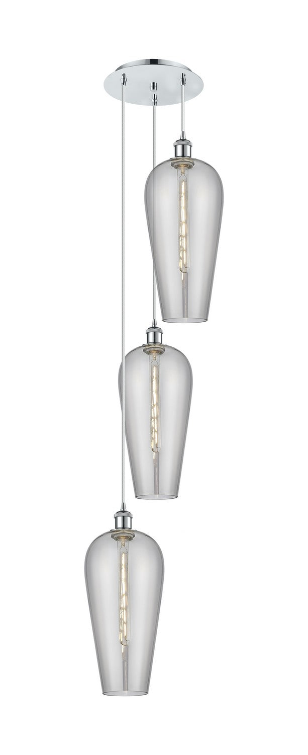 Innovations 113B-3P-PC-G456-8SM Three Light Pendant, Polished Chrome