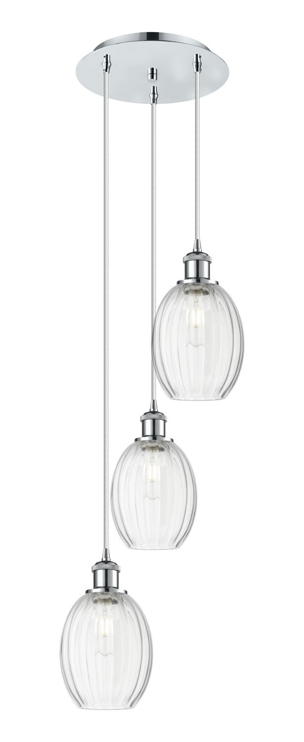 Innovations 113B-3P-PC-G459-6CL Three Light Pendant, Polished Chrome