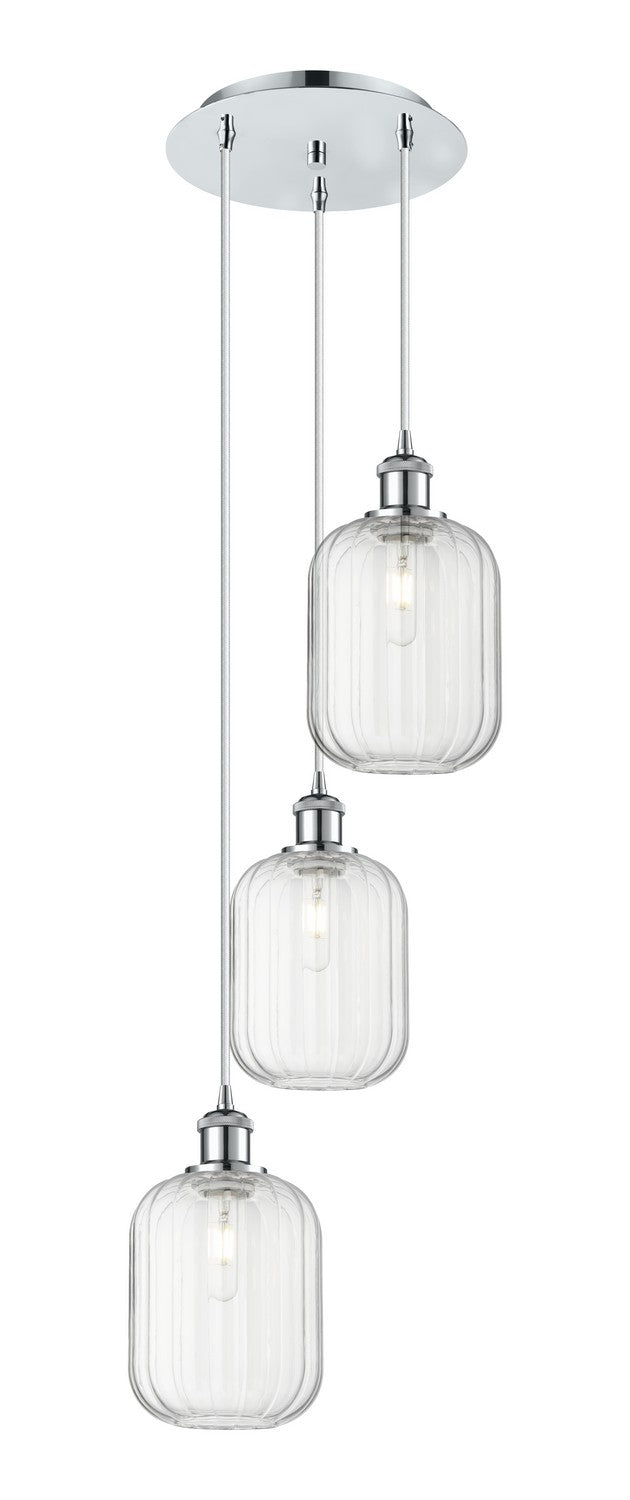 Innovations 113B-3P-PC-G460-7CL Three Light Pendant, Polished Chrome