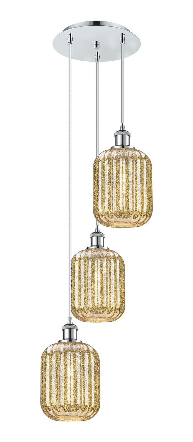 Innovations 113B-3P-PC-G460-7ME Three Light Pendant, Polished Chrome
