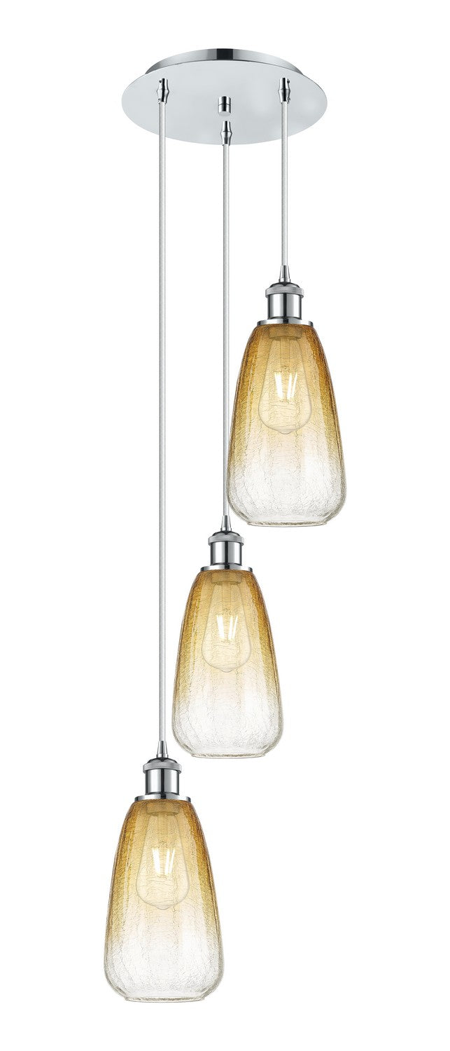 Innovations 113B-3P-PC-G480-6AM Three Light Pendant, Polished Chrome