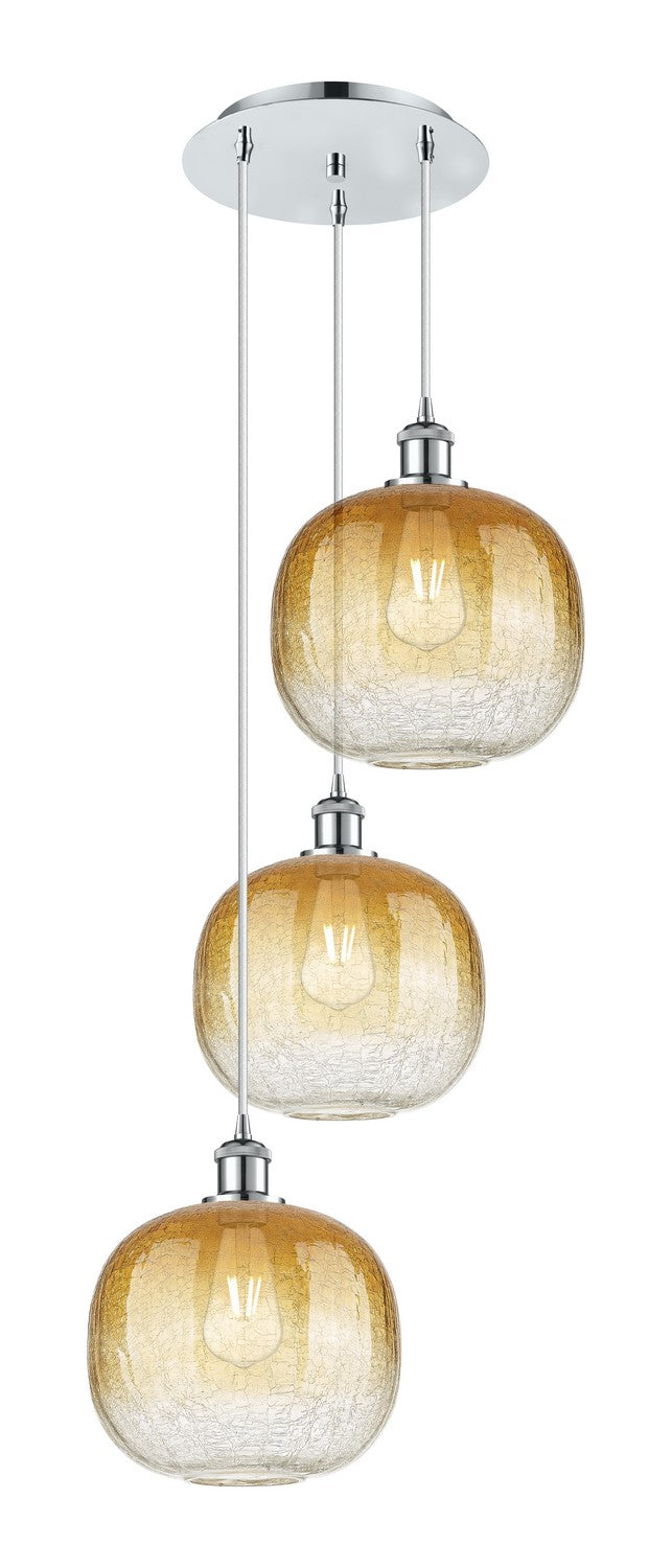 Innovations 113B-3P-PC-G481-10AM Three Light Pendant, Polished Chrome