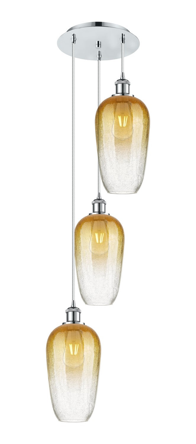 Innovations 113B-3P-PC-G484-7AM Three Light Pendant, Polished Chrome