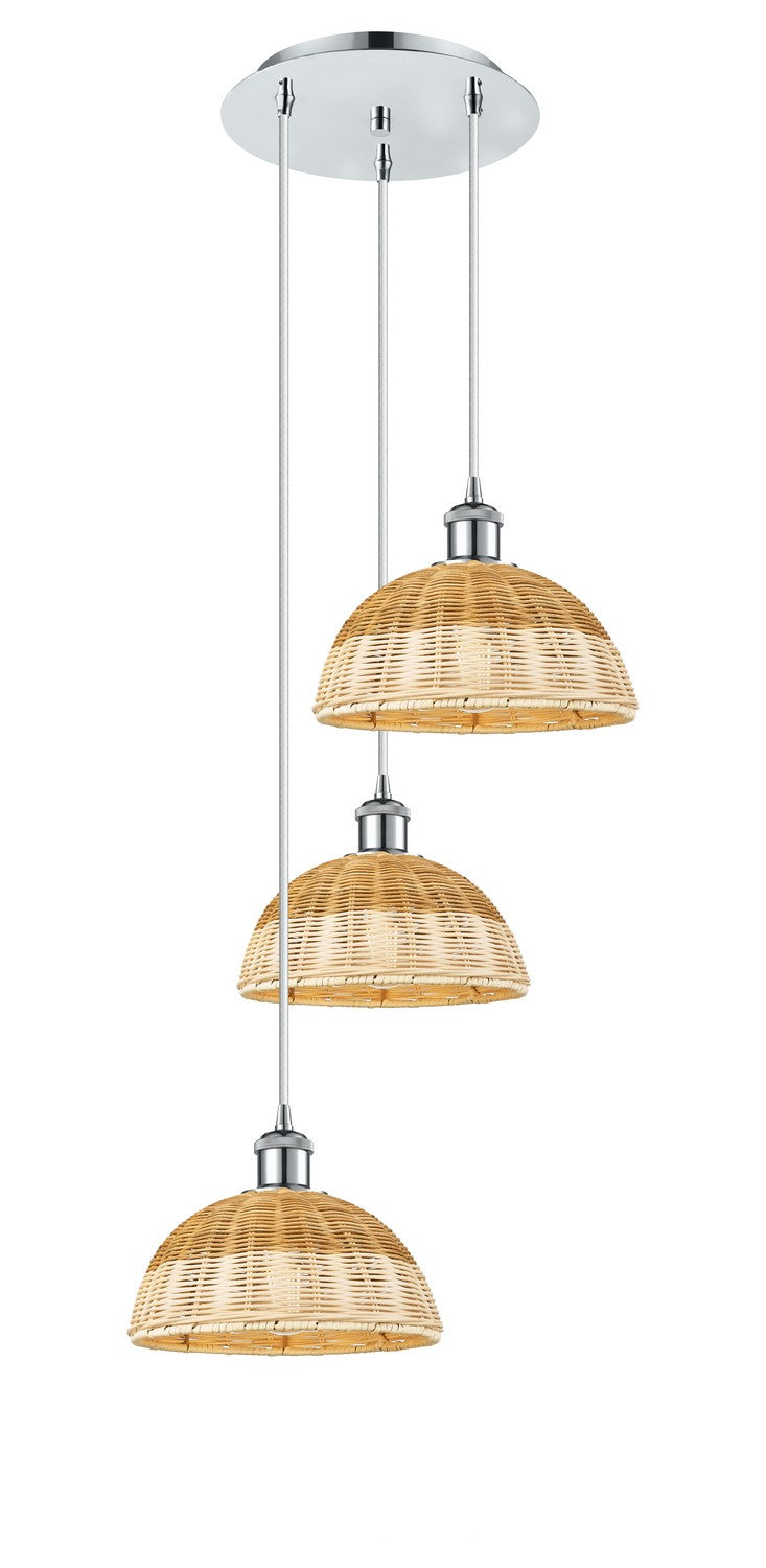 Innovations 113B-3P-PC-NBD2-9-NAT Three Light Pendant, Polished Chrome