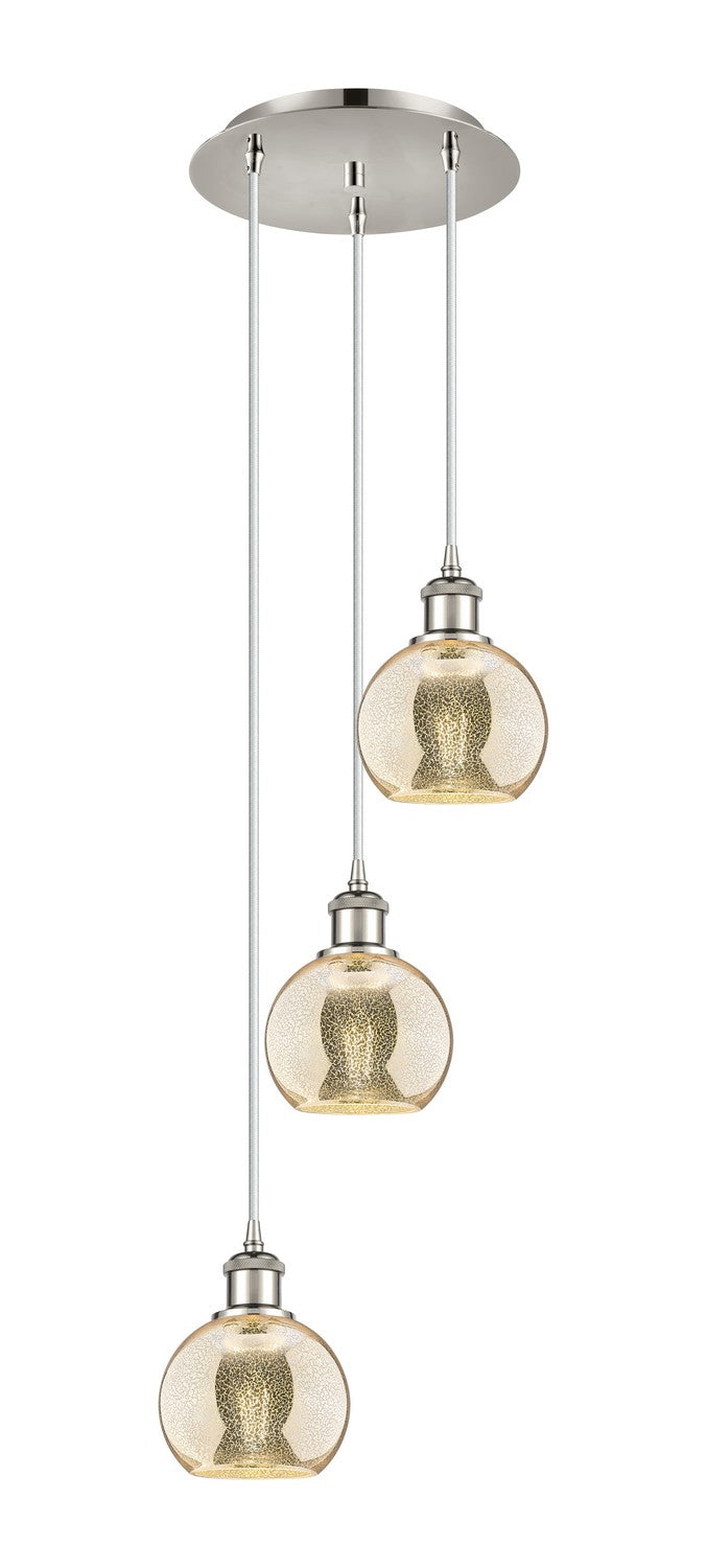 Innovations 113B-3P-PN-G128-6 Three Light Pendant, Polished Nickel