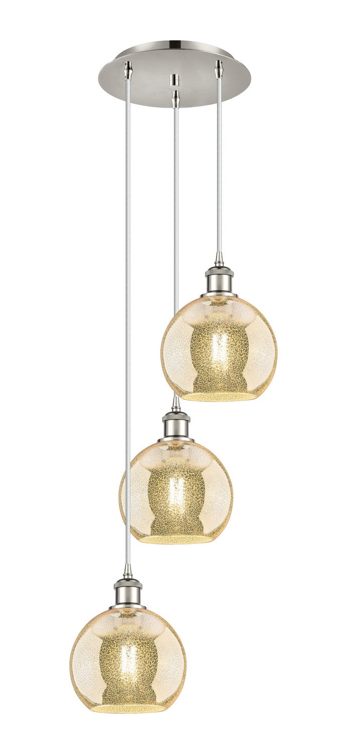 Innovations 113B-3P-PN-G128-8 Three Light Pendant, Polished Nickel