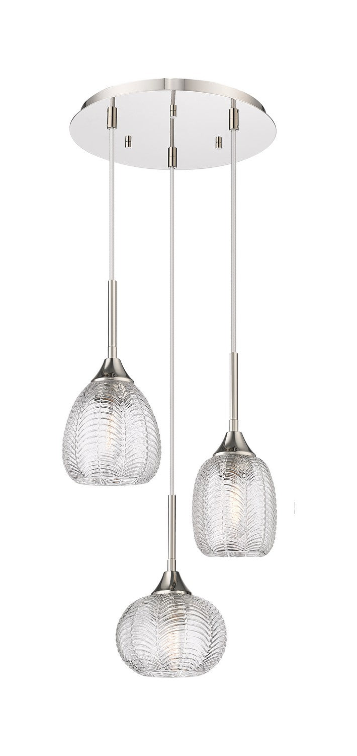 Innovations 113B-3P-PN-G323-MU Three Light Pendant, Polished Nickel