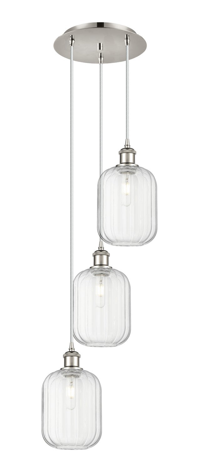 Innovations 113B-3P-PN-G460-7CL Three Light Pendant, Polished Nickel