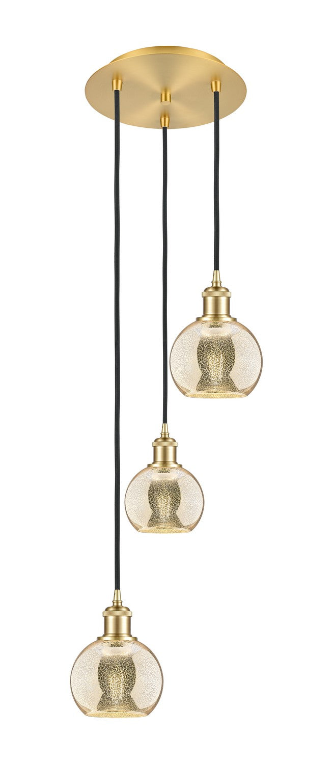 Innovations 113B-3P-SG-G128-6 Three Light Pendant, Satin Gold