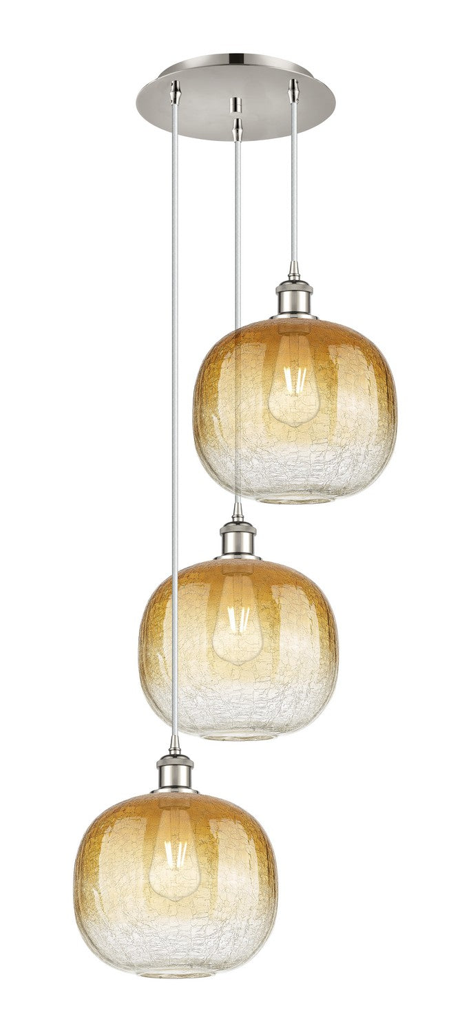 Innovations 113B-3P-PN-G481-10AM Three Light Pendant, Polished Nickel