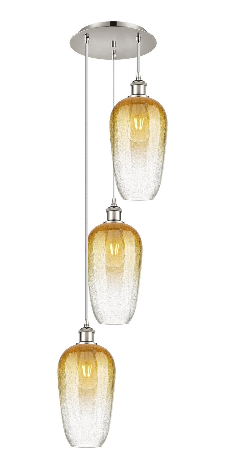 Innovations 113B-3P-PN-G484-7AM Three Light Pendant, Polished Nickel