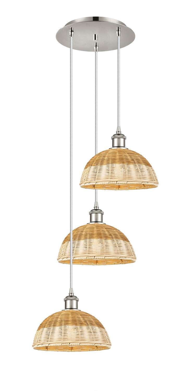 Innovations 113B-3P-PN-NBD2-9-NAT Three Light Pendant, Polished Nickel