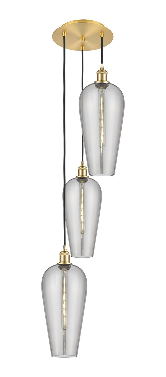 Innovations 113B-3P-SG-G456-8SM Three Light Pendant, Satin Gold