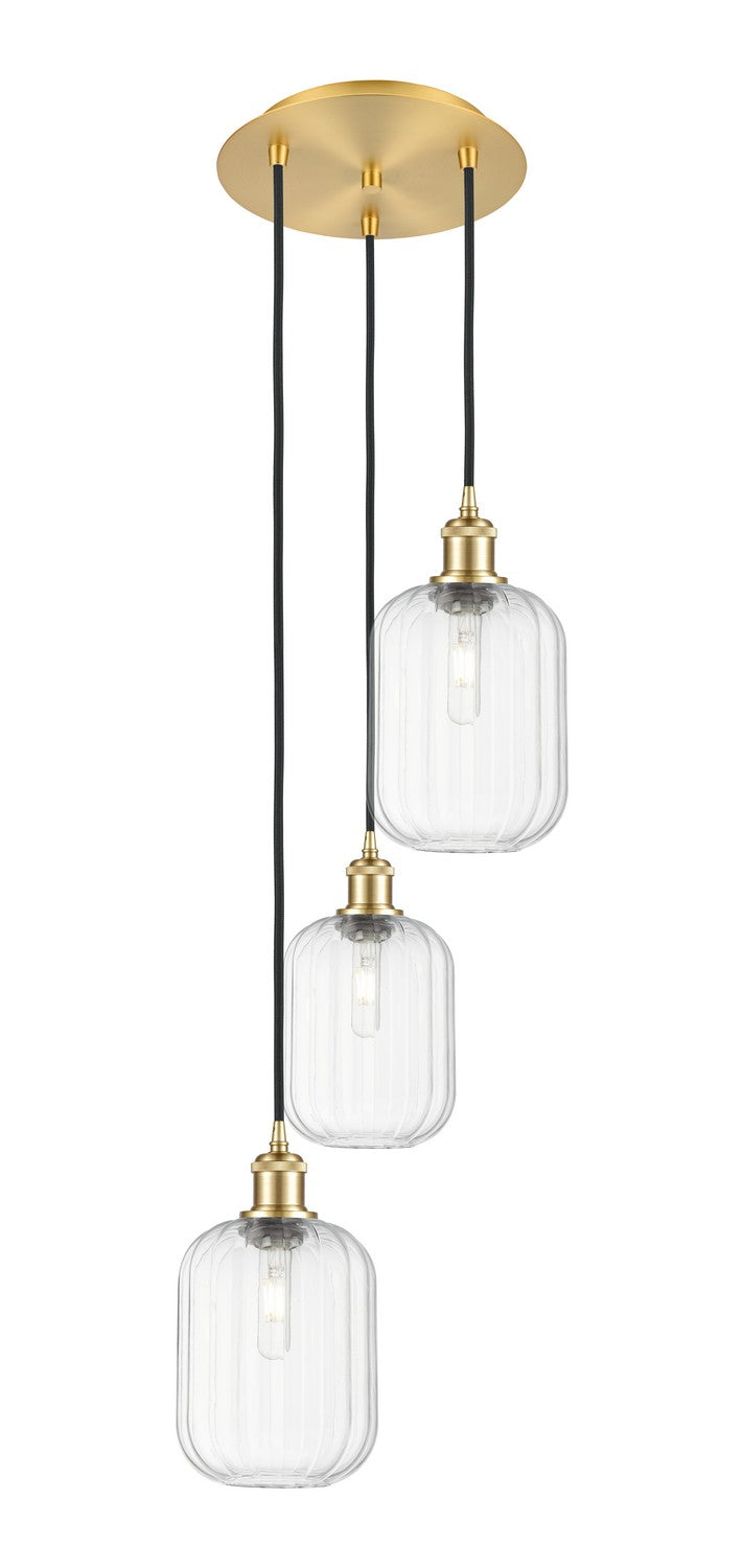 Innovations 113B-3P-SG-G460-7CL Three Light Pendant, Satin Gold