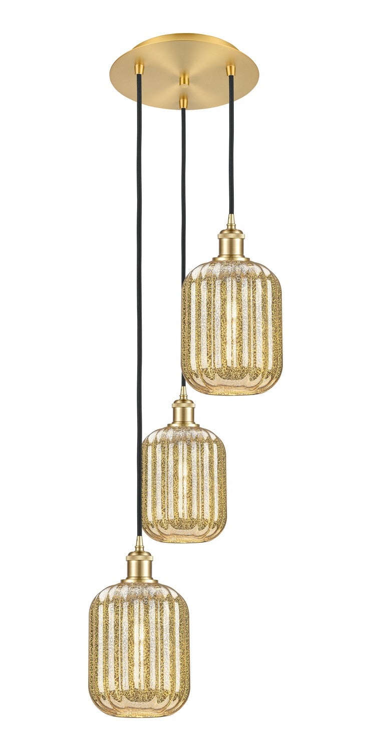 Innovations 113B-3P-SG-G460-7ME Three Light Pendant, Satin Gold