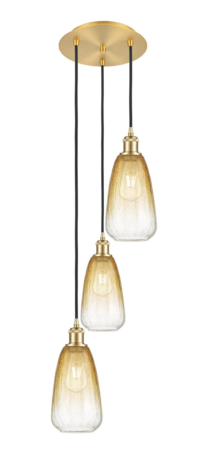 Innovations 113B-3P-SG-G480-6AM Three Light Pendant, Satin Gold