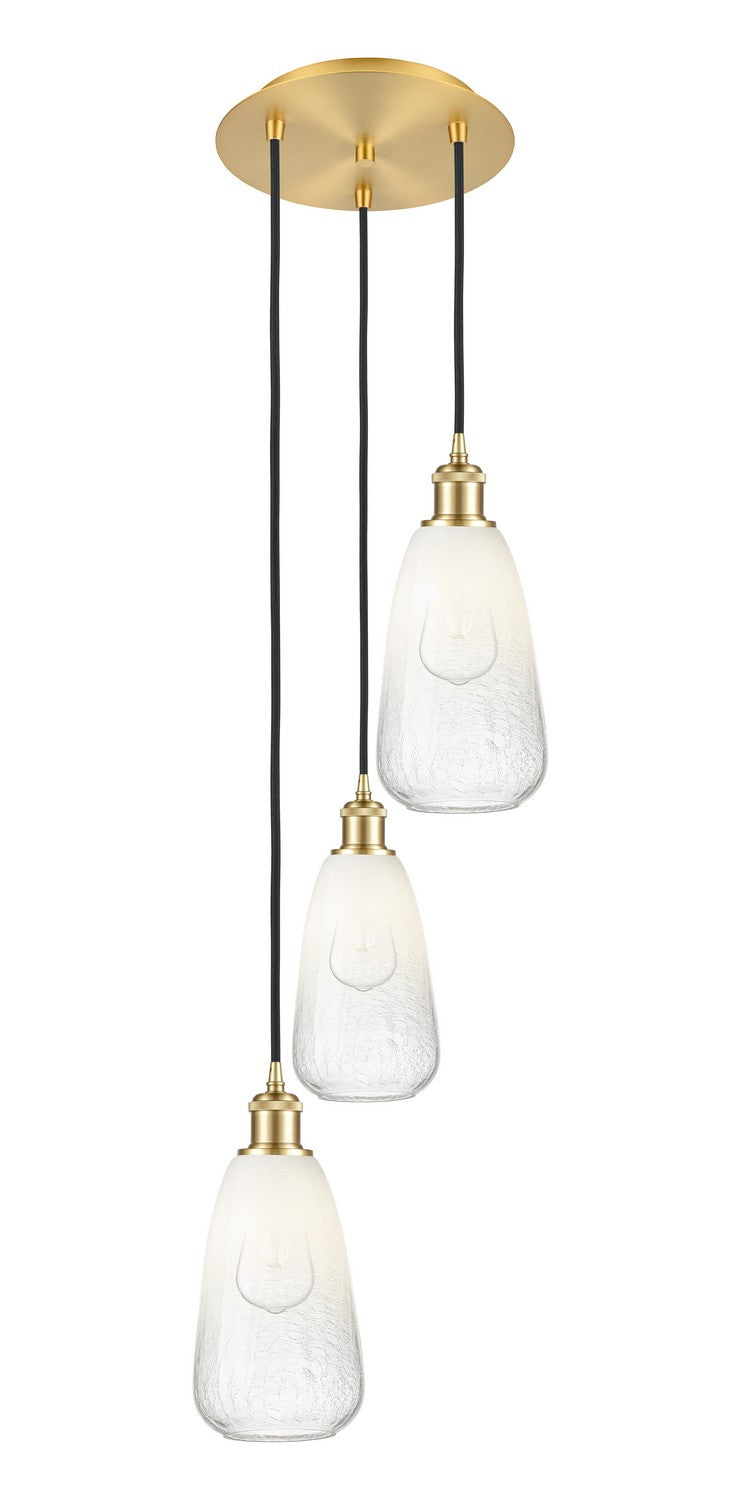 Innovations 113B-3P-SG-G480-6OP Three Light Pendant, Satin Gold
