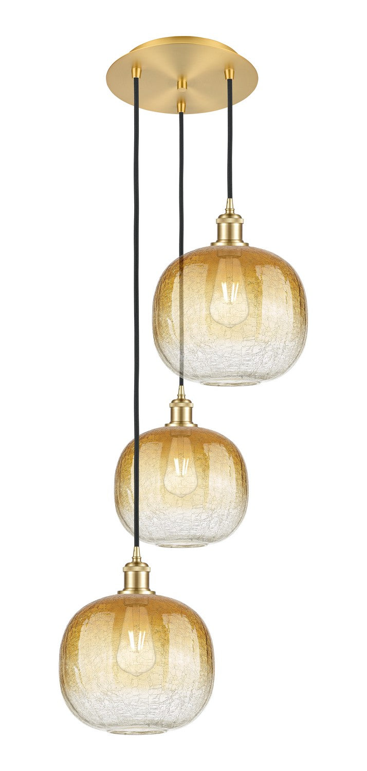 Innovations 113B-3P-SG-G481-10AM Three Light Pendant, Satin Gold