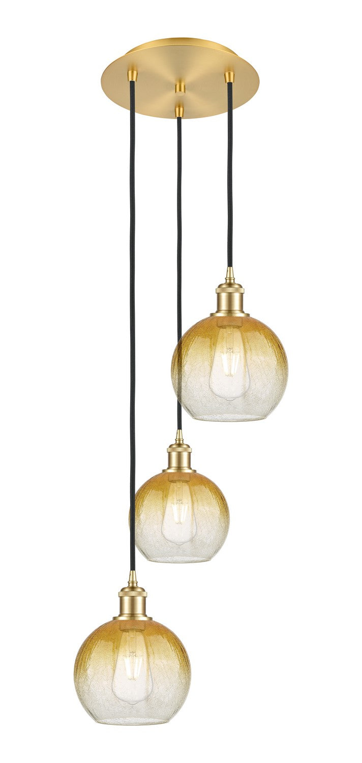 Innovations 113B-3P-SG-G483-8AM Three Light Pendant, Satin Gold