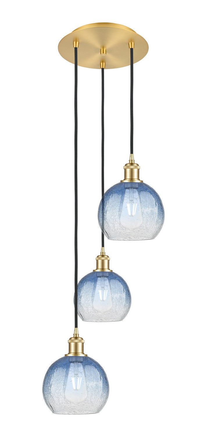 Innovations 113B-3P-SG-G483-8SB Three Light Pendant, Satin Gold