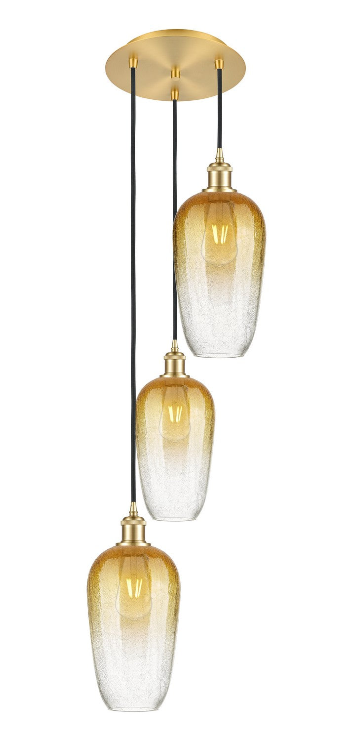 Innovations 113B-3P-SG-G484-7AM Three Light Pendant, Satin Gold