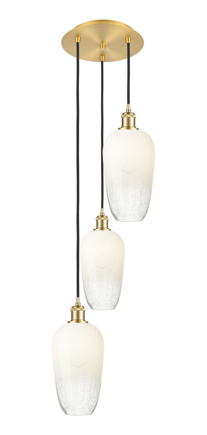 Innovations 113B-3P-SG-G484-7OP Three Light Pendant, Satin Gold