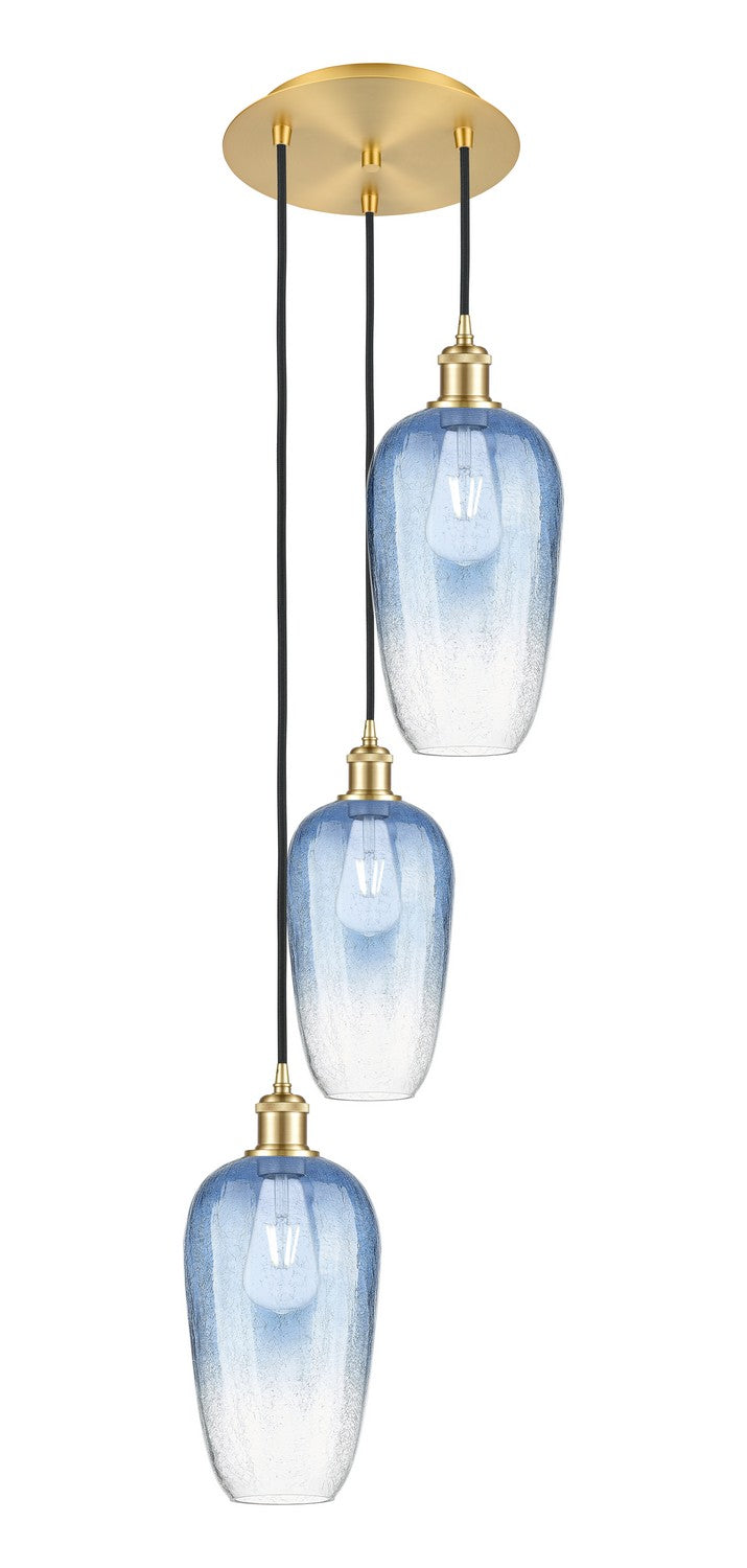 Innovations 113B-3P-SG-G484-7SB Three Light Pendant, Satin Gold