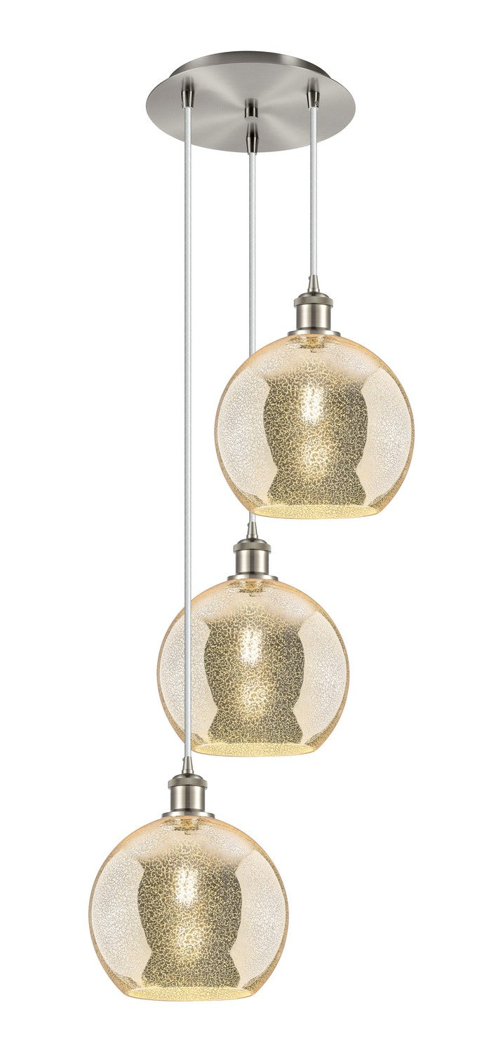 Innovations 113B-3P-SN-G128-10 Three Light Pendant, Brushed Satin Nickel