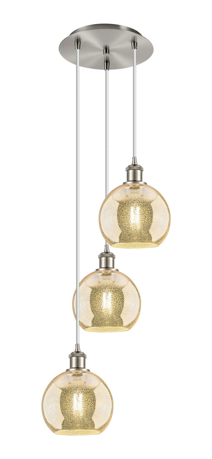 Innovations 113B-3P-SN-G128-8 Three Light Pendant, Brushed Satin Nickel