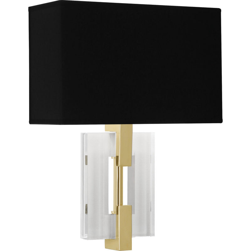 Robert Abbey 1009B Two Light Wall Sconce, Modern Brass w/ Crystal
